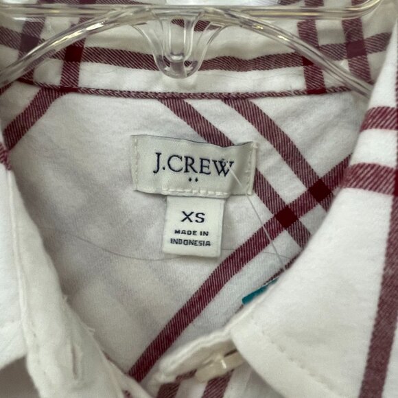 J. Crew White Checkered Top Size XS - Picture 2 of 5